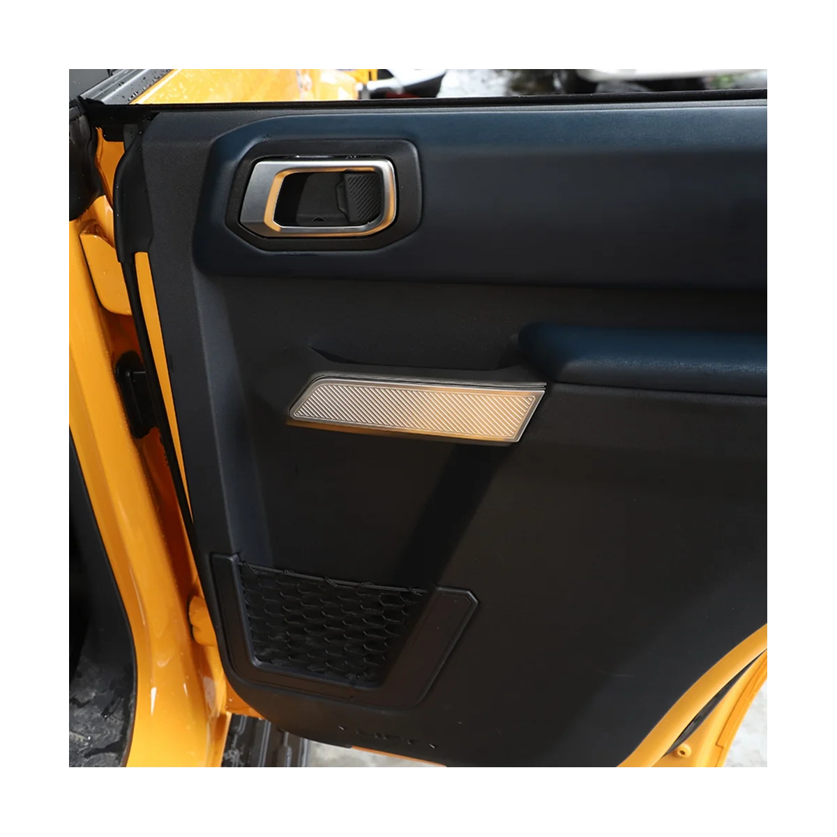 Отрежете капака дръжки за улавяне на вътрешната врата на автомобил за Ford Bronco 2021 2022 2023 Аксесоари, сребро 4шт