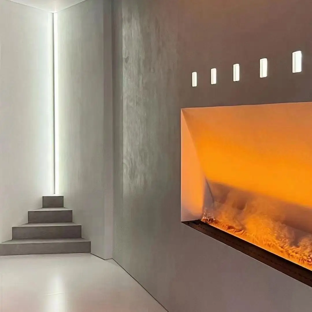 Интелигентна отделно стоящи електрически 3D-камини с водно пара от неръждаема стомана, декоративни стил с led пламък за вътрешно горене