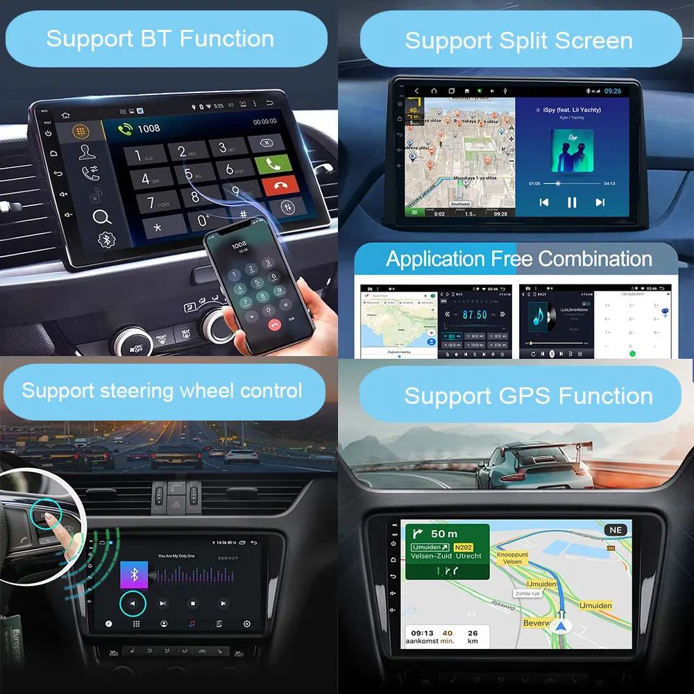 Автомобилно радио-Безжична Carplay Android Auto за Geely Emgrand EC7 1 2009-2016 Умни Автомобилни системи, Мултимедия и GPS авторадио 4G WIFI BT