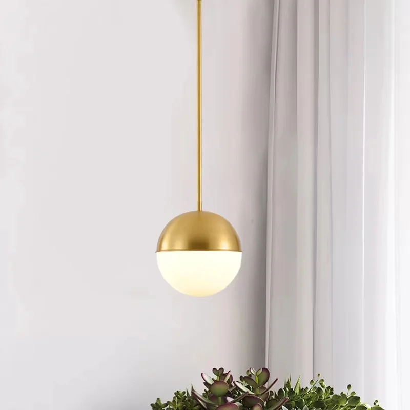 Висящи лампи Mordic Стъклената Топка, ретро златен обръч, модерна led подвесная лампа за дневна, домашен лампа за промишлени декор в стил loft