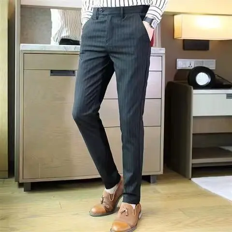 През пролетта на мъжки костюми, панталони, приталенная бизнес мъжки дрехи, просто универсална Класическа Корейска официално облекло, офис прави панталони C27