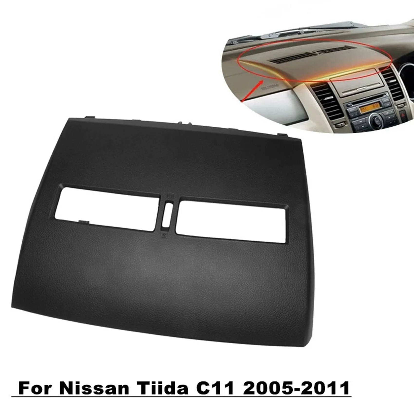 Тампон върху контакта на автомобилния климатик-лентата с инструменти, покриване на вентилационни отвори за Nissan Tiida 2005-2011, черен