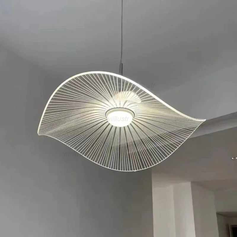 Прозрачна Акрилна окачен лампа Творчески Окачен лампа във формата на Листа на Лотос Кафенето на Хотела, Кабинет Бар Спалня Подвесная Таванна Полилей