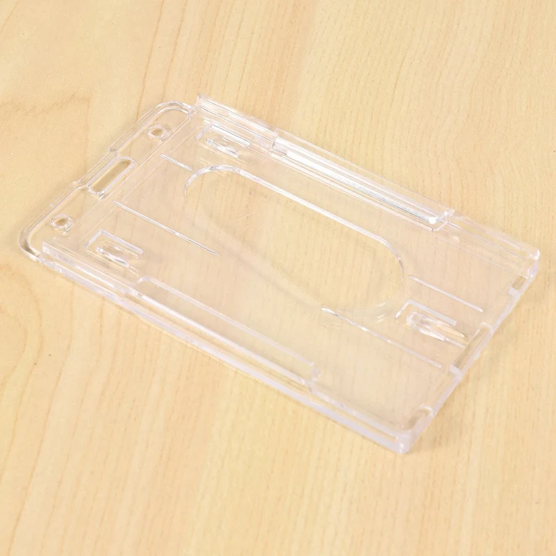 3X Оттичане твърд пластмасов държач за бейджа, двойна идентификация карта, мультипрозрачный 10x6 см