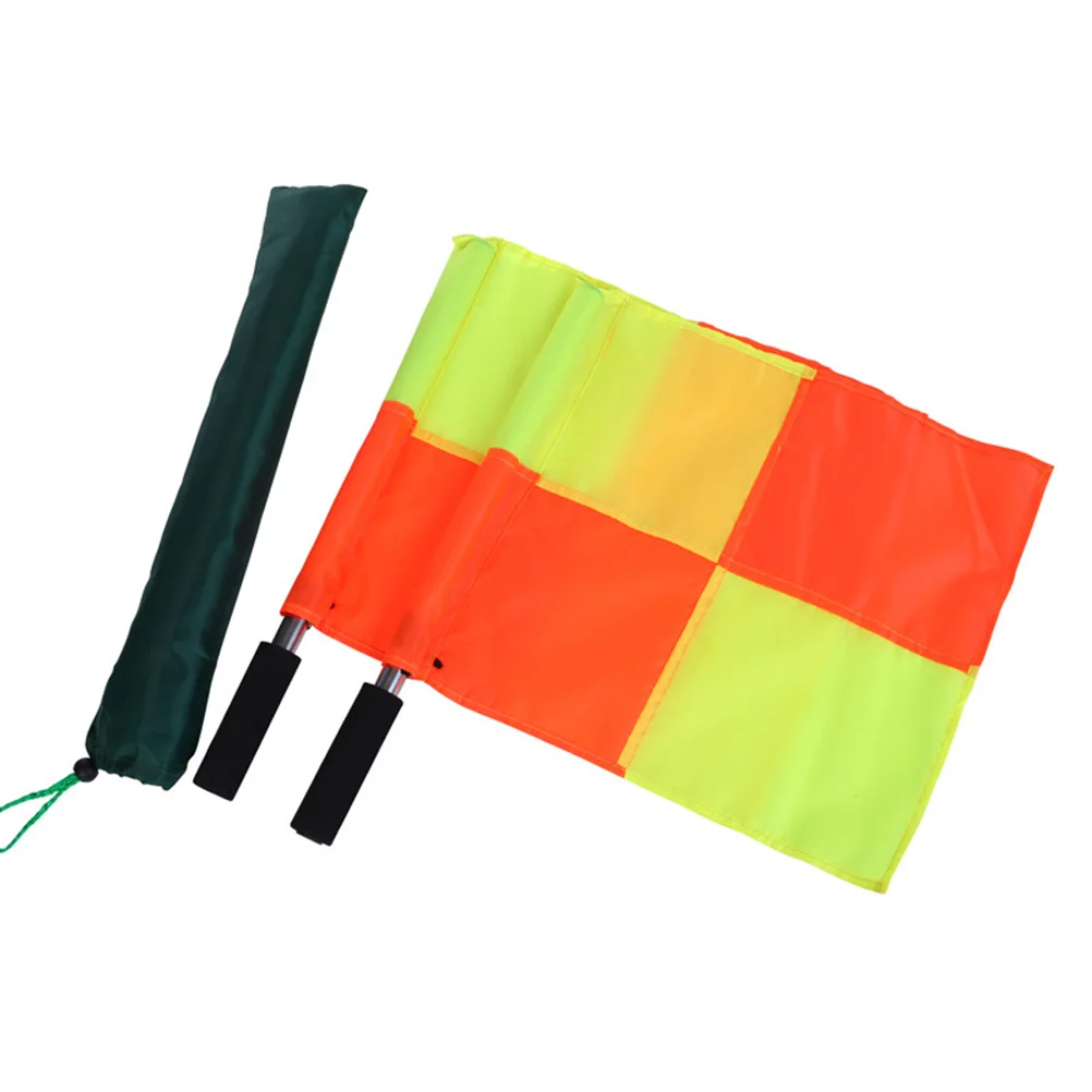 Ръчно флаг съдия на мача от 2 елемента Непромокаеми сигнални флагчета, флуоресцентно флаг (жълт)