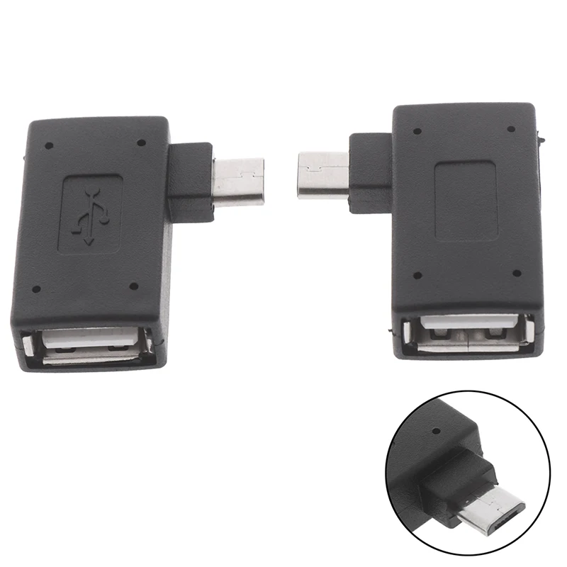 Микроадаптер USB 2.0 Micro OTG Порт за Захранване 90-Градусов Правоъгълен USB OTG Адаптер Женски-Мъжки