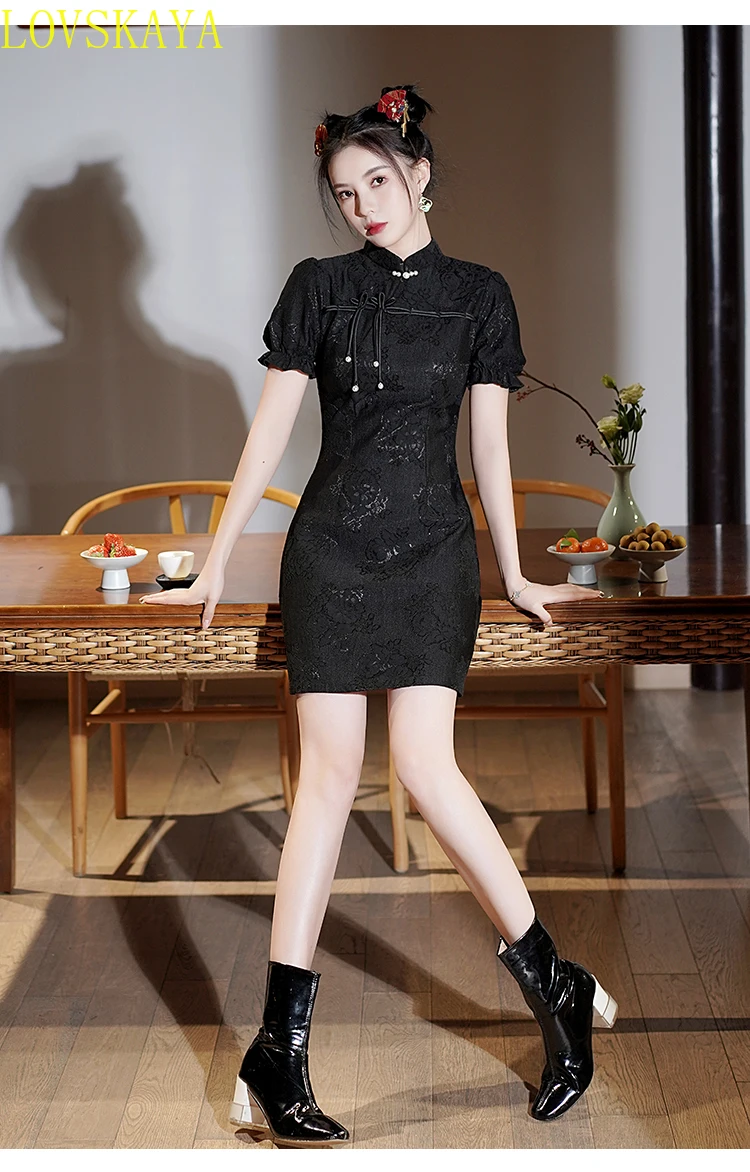 Етническото китайското Съвременно подобрение е лейси риза в клетка с къси ръкави, Летен Нов женски стил Хепбърн