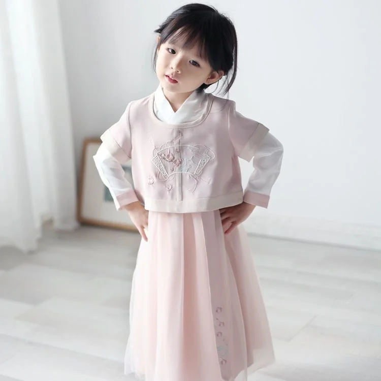 Костюм за изяви момичета Hanfu, есенно-зимни дрехи начално училище, нова детска носия в китайски стил super little fairy