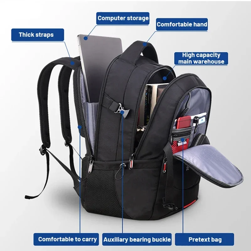17-инчов раница за лаптоп за мъже с USB порт, раница за пътуване, училищна чанта, Водоустойчив против кражба раници, дамски чанта, Mochila