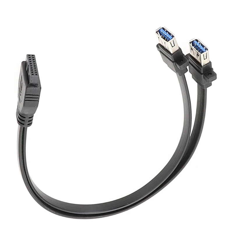 Дънна платка 16FB с конектор USB 19Pin на 2 USB3.0 Екраниран кабел-сплитер с жак USB19Pin на 2 USB3.0