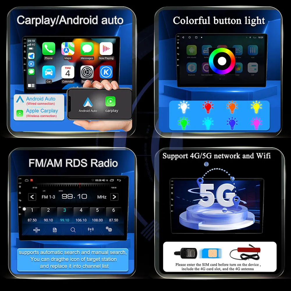 Android 13 За Ford S-MAX, S MAX 1 2006-2015 Carplay Сензорен Екран Стерео Радио Навигация Авторадио Видео плейър GPS Мултимедия