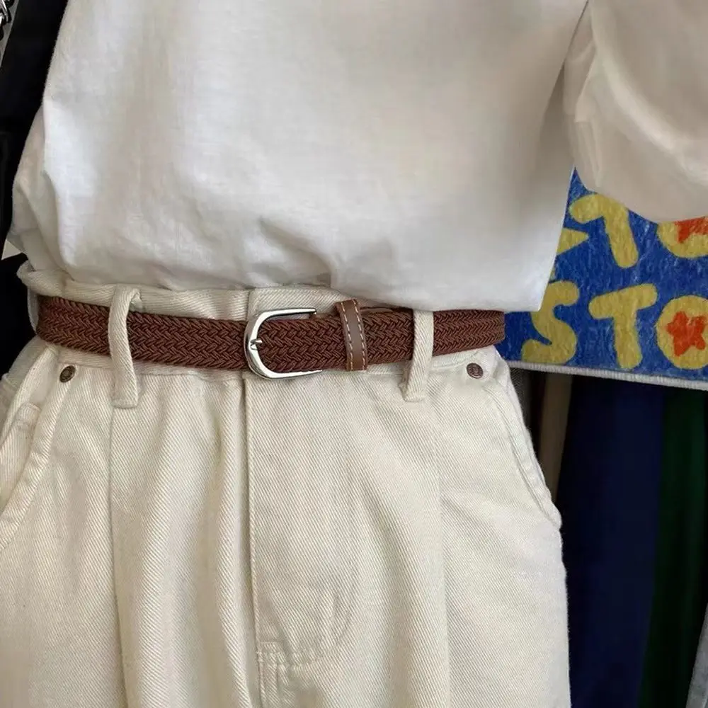 Подарък Модерен Прост еластичен ретро-дънки без дупки Аксесоари Женски колан в стил Koean Тъкани