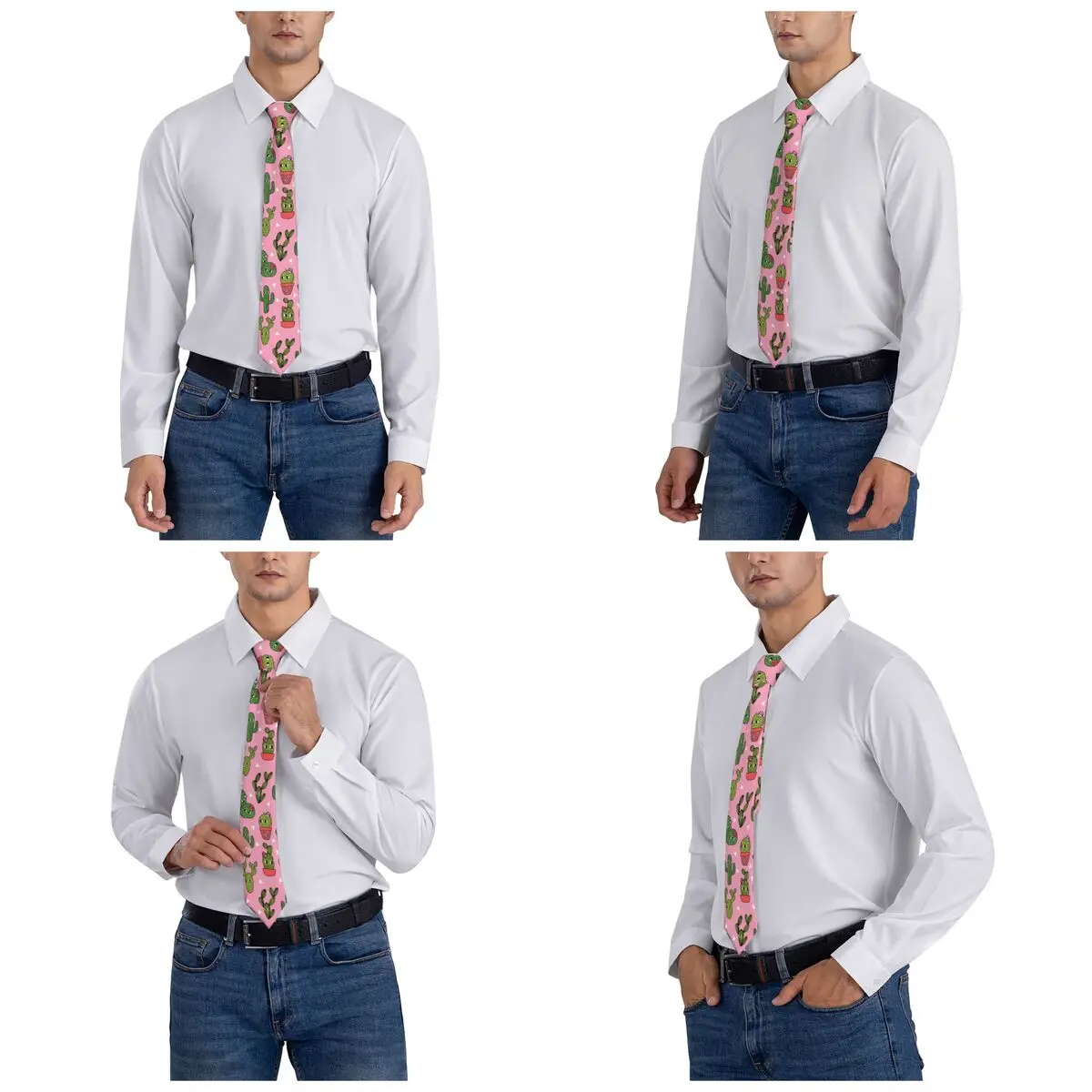 Вратовръзки-кактуси Унисекс, тънък полиестер, 8 см, Класически Розова вратовръзка за мъжете, Костюми, Аксесоари, Вратовръзка Бизнес