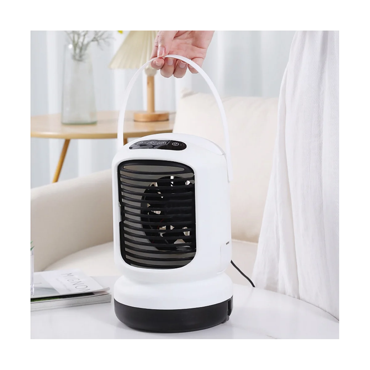 Вентилатор за климатик USB, вентилатор, водна мъгла, персонален вентилатор за охлаждане, тенис на преносим вентилатор за овлажняване на въздуха с led подсветка