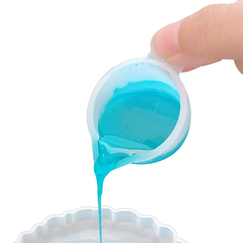 инструменти за силиконов тримерно чаша с обем 25 ml, Кръгла Силиконова форма, Прозрачни Степен Епоксидни характеристика на полиграфическото Чаши за смесване на цветове със собствените си ръце, форми за леене под налягане.