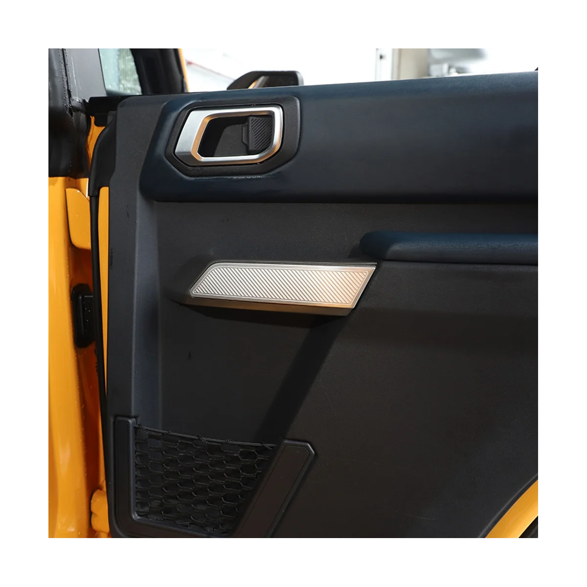 Отрежете капака дръжки за улавяне на вътрешната врата на автомобил за Ford Bronco 2021 2022 2023 Аксесоари, сребро 4шт