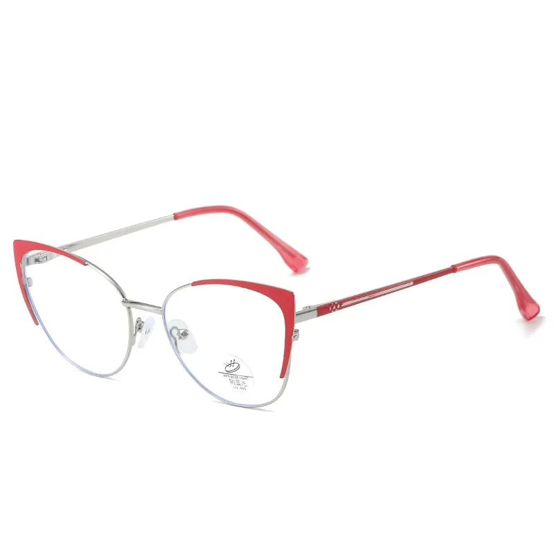 Метален Котешко око, Бизнес очила за късогледство в голяма рамка, Индивидуалност, Модни Мъжки и дамски очила с подобно анти-синя светлина.