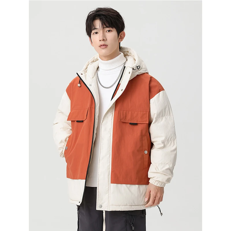 2023 Корея зимни ежедневни мъжки топъл и дебел памучен яке с качулка