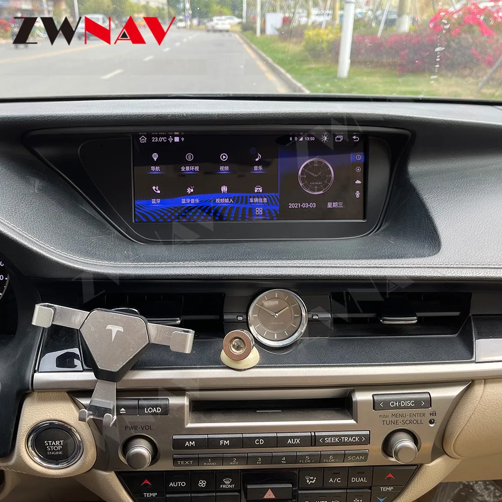 За Lexus ES 2013 2014 Android 12-экранный авто радио Стерео Мултимедиен плеър Carplay Auto WIFI DSP 8G + 128G 5G Bluetooth GPS