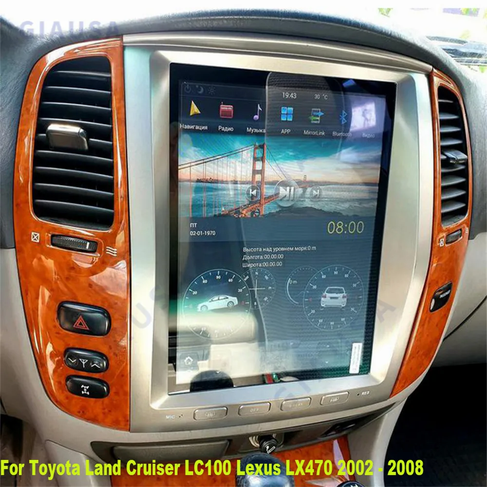 12,1 инчов Авто Радио Tesla Android 13 Екран GPS Мултимедиен Плейър За LEXUS LX 2005 LX470 2006 2004 64 GB CARPLAY 4G LTE 12
