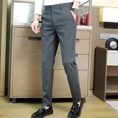 През пролетта на мъжки костюми, панталони, приталенная бизнес мъжки дрехи, просто универсална Класическа Корейска официално облекло, офис прави панталони C27