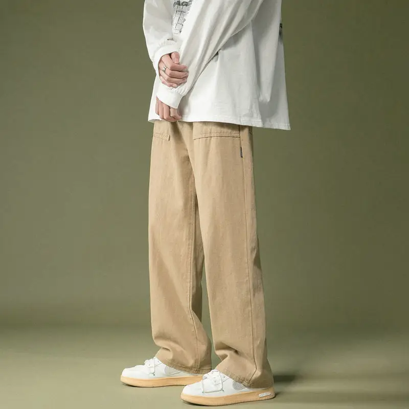 Корейската Версия на Модни Есенни Нови Директни Панталони За работно облекло Мъжки Обикновена Панталони С Джоб На съвсем малък В стил Мозайка Разнообразни Ежедневни Панталони