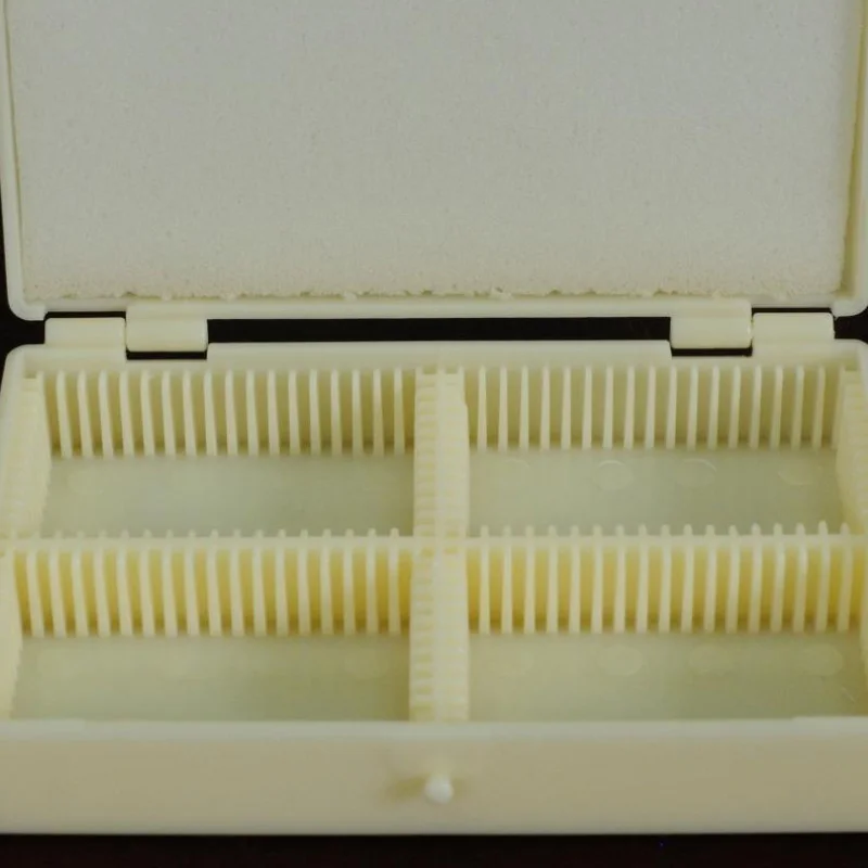 Универсална пластмасова кутия с предметным стъкла за микроскоп Microscopio Slips Калъф за съхранение на секции проби от геоложки породи Кутия за части