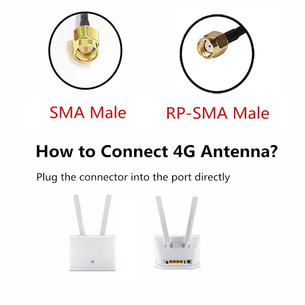 4G външна външна SMA штекерная антена 5 дБи цвят бял