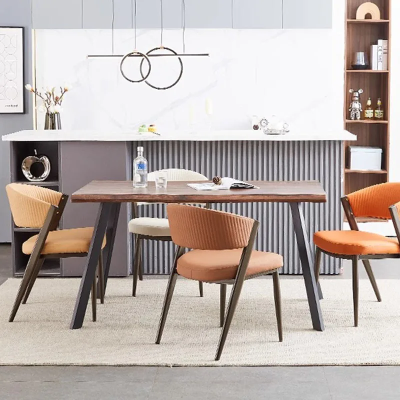 Скандинавски Модерен кът за стол от стиропор, Ергономичен стол за хранене с метална подлакътник, кухненски столове, Мебели за дома Cadeiras De Jantar