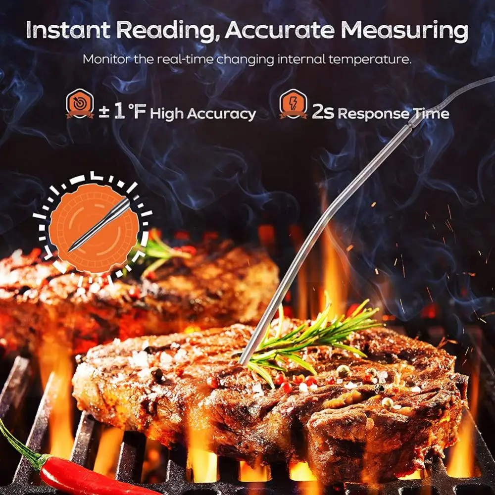 1-7 бр. Дигитален кухненски термометър за месо, неръждаема водоустойчив сензор за температурата на месото, термометър за готвене във фурната, температурата на барбекю