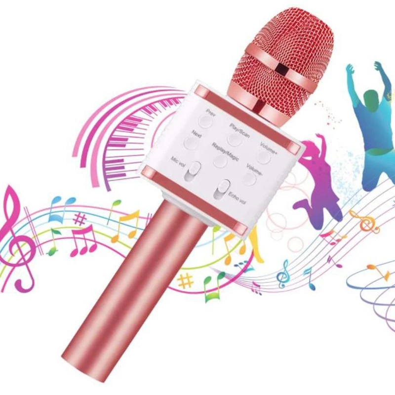 На дребно Безжичен караоке микрофон Bluetooth, портативен Преносим караоке микрофон, плеър за деца и възрастни, домашно парти KTV