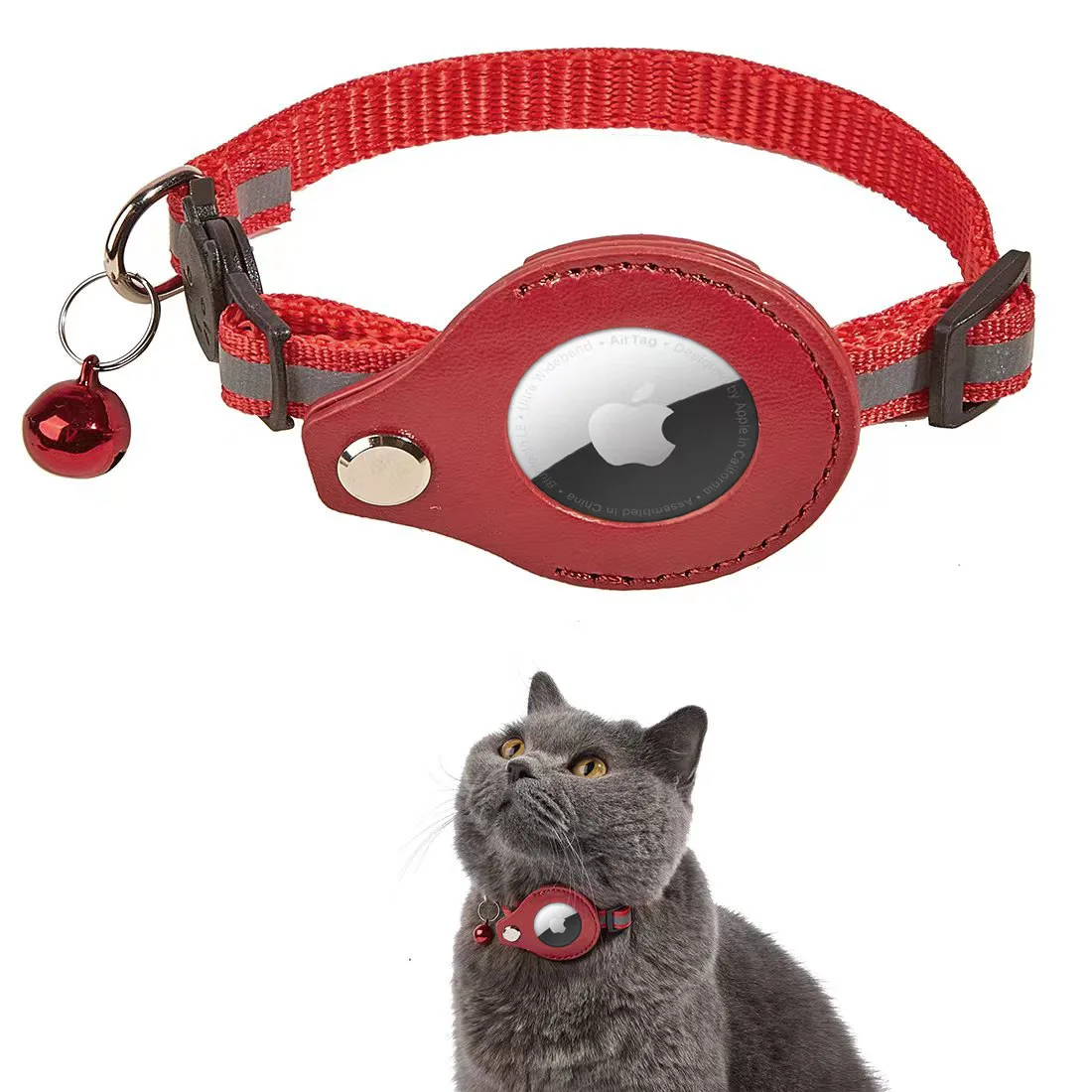 Отразяваща нашийник-локатор за домашни любимци Airtag Пет tracker защита от загуба на котешки яка
