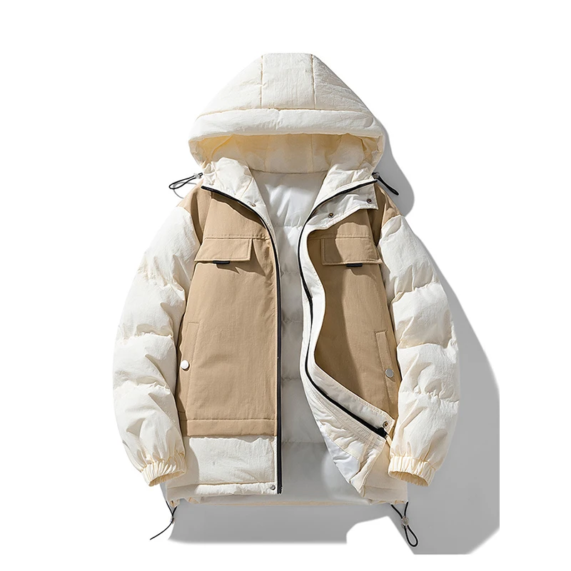 2023 Корея зимни ежедневни мъжки топъл и дебел памучен яке с качулка