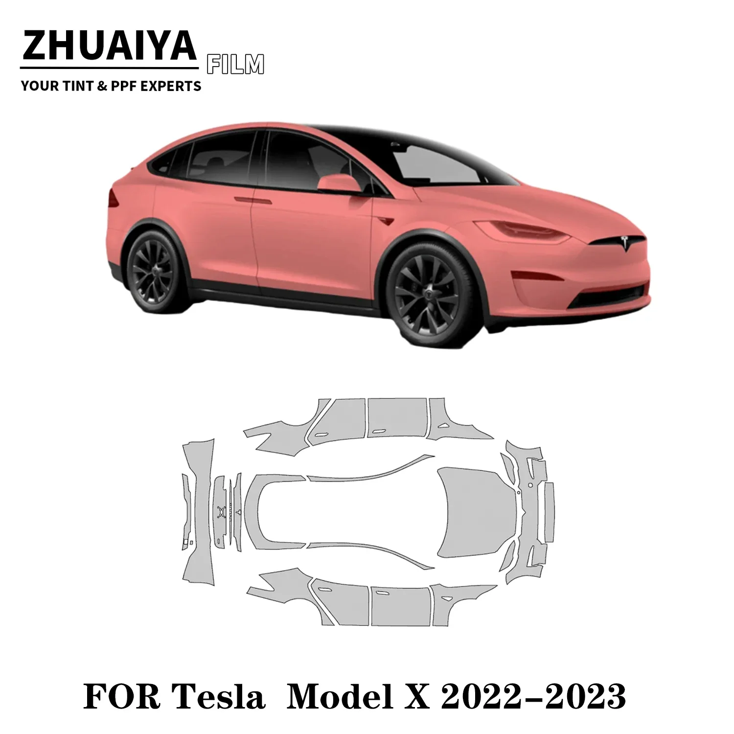 За Tesla Model X Пълно защитно фолио на предната част на тялото PPF 8mil 2022 2023 2024 фолио за каросерията на автомобила