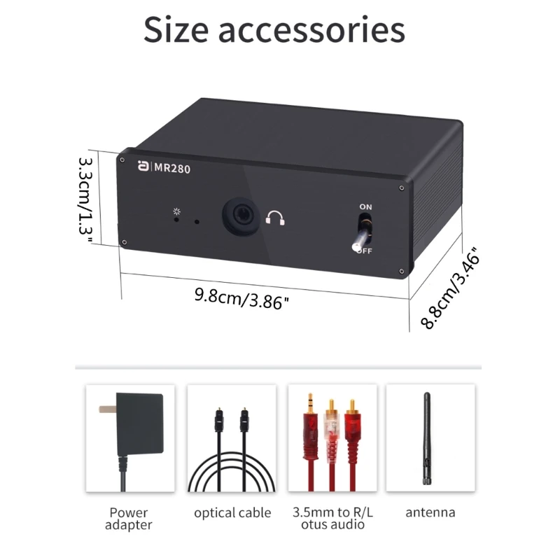 MR280 LDAC-Bluetooth-съвместим приемник 5.1 висока честота QCC5125 с висока разделителна способност E1YA