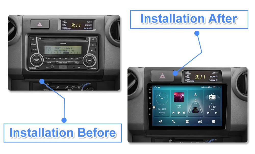 Carplay Android 13 Радиото в автомобила Мултимедиен Стереоплеер WiFi GPS Навигация За Toyota Land Cruiser LC 70 Серия 2007-2020