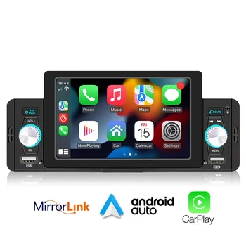 Автомагнитола 1 Din CarPlay Android-Авто Bluetooth Hands Free с A2DP USB FM 5-инчов мултимедиен MP5 плейър с докосване на екрана на устройството