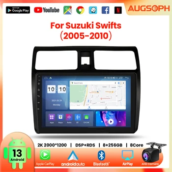 Автомагнитола Android 13 за Suzuki Swifts 2005-2010, 10-инчов мултимедиен плеър с 4G WiFi Carplay и 2Din GPS-навигация.