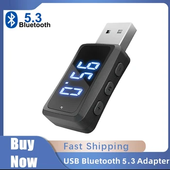 Автомобилен Bluetooth 5.3 FM-Предавател, Приемник, Високоговорител Mini USB, Безжичен Адаптер Автозвука с Led Дисплей За авто FM Радио
