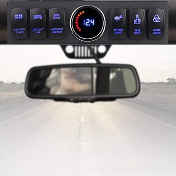 Автомобилна носи етикет за услугата панел с 6 ключове синя светлина за Jeep Wrangler JK JKU 2007-2018 Аксесоари