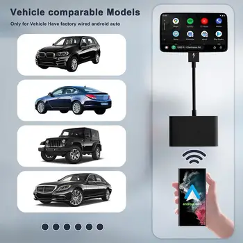Адаптер, съвместим с Carplay с кабелен горивото и wi-fi адаптер за авто плейър за автоматична навигация Android ` T9G3