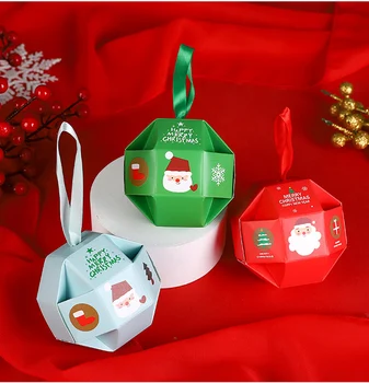 Аксесоари За празнични партита, Подаръчни кутии с коледни сладки, кутии за подаръци на тема Дядо Коледа, Подаръчни кутии с коледни шоколадови бонбони 2023