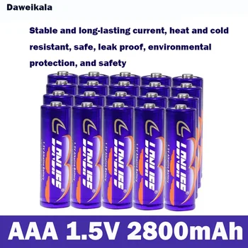 Акумулаторна батерия от 1,5 ААА 2800 ма AAA от 1,5 нова алкална батерия, подходяща за играчки с led подсветка mp3wait