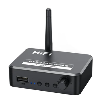 Аудиоприемник RISE-HD Bluetooth 5.2 Hifi Стерео Музика CD-Качествен звук 3.5 Мм AUX Коаксиален Оптичен Безжичен Адаптер
