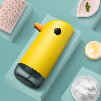 Безконтактно автоматично опаковка за сапун на пяна, Опаковка течен сапун Little Yellow Duck, интелигентен сензор, Дезинфектант за ръце, аксесоари за баня