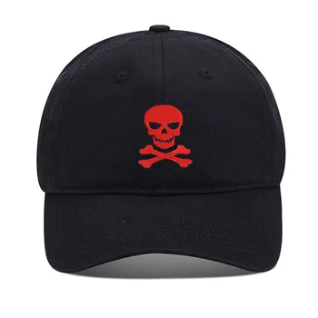 Бейзболна шапка Lyprerazy с череп и кръстосани кости, Pirate бейзболна шапка Унисекс с бродерия от промит памук, Регулируема шапка с бродерия