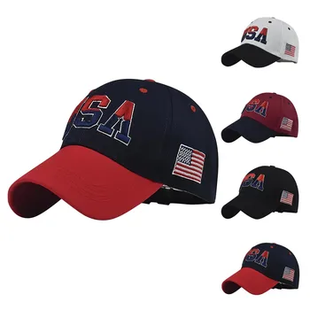 Бейзболни шапки унисекс с букви САЩ, бродерия на американското, памучни спортни шапки за жени, мъжка мода, памук бейзбол за спортове на открито