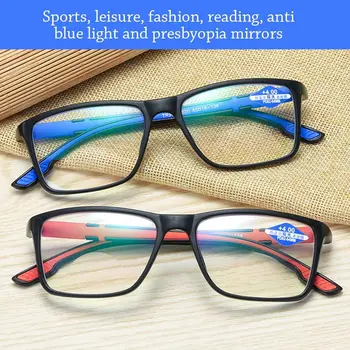 Блокиране на сини лъчи, Анти-Синя светлина, Очила за четене, Сверхлегкая защита на очите, квадратни очила за КОМПЮТЪР, спортни очила за далекогледство.