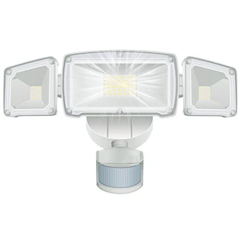 Бял Регулируема лампа за сигурност със спортен сензор за Откриване на движение, прожектор за гараж, двор
