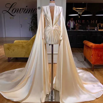 Вечерна рокля Pearls Dubai, Луксозни къси вечерни рокли 2020 г., Женски на официална вечерна рокля с дълги ръкави по поръчка, Арабски рокли за бала